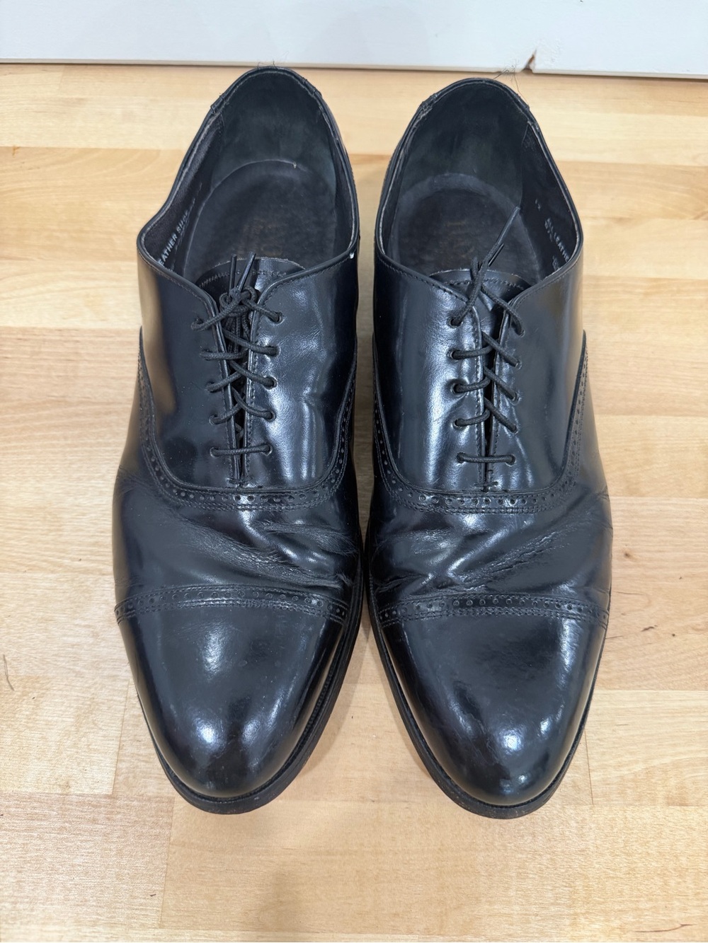 Hanover‎ Master Flex Classic Black Leather Cap-Toe Men’s Dress Shoes